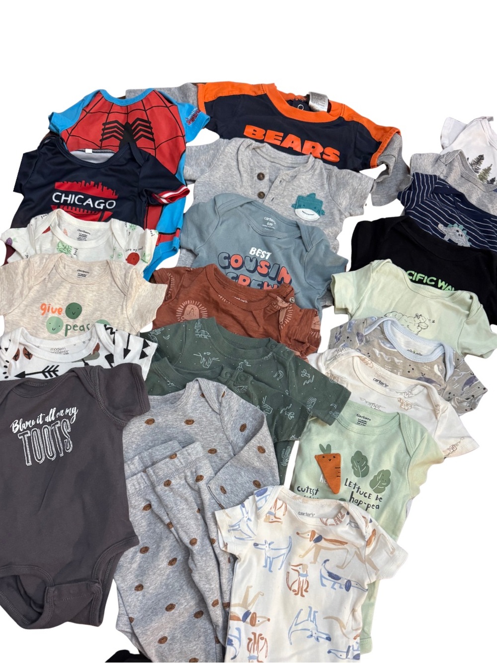 Set of 21 Baby Onesie Bundle - graphics/logos